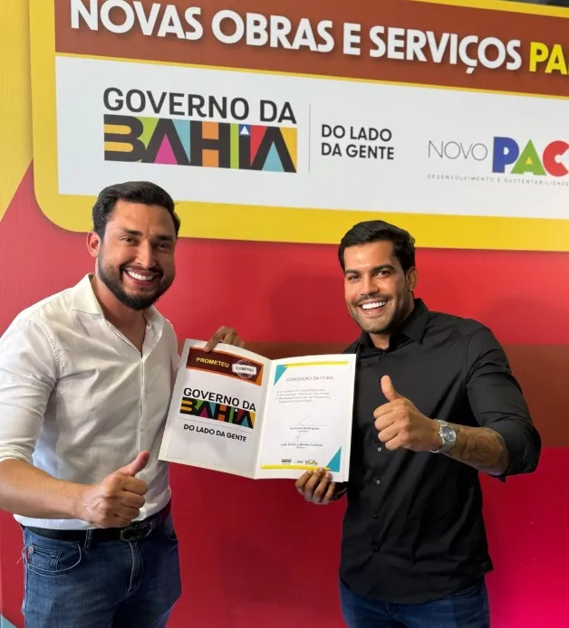 Em parceria com o Governo do Estado, prefeito João Lefundes e pré-candidato João de Furão celebram novas obras para Conceição da Feira